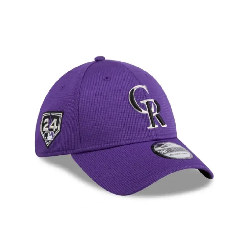 Flash Sale Colorado Rockies 2024 Spring Training 39THIRTY Stretch Fit Hat - KTGCaps - Baseball caps for various teams, purchased online at a discount Caps