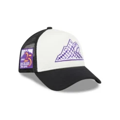 Clearance Colorado Rockies Checkered Flag 9FORTY AFrame Trucker Hat - KTGCaps - Baseball caps for various teams, purchased online at a discount Caps