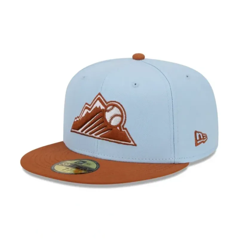 Cheap Colorado Rockies Color Pack Glacial Blue 59FIFTY Fitted Hat - KTGCaps - Baseball caps for various teams, purchased online at a discount Caps