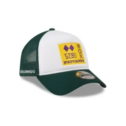 Outlet Colorado Rockies White Crown 9FORTY AFrame Trucker Hat - KTGCaps - Baseball caps for various teams, purchased online at a discount Caps