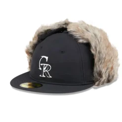 Online Colorado Rockies Winter Dog Ear Retro Crown 59FIFTY Fitted Hat - KTGCaps - Baseball caps for various teams, purchased online at a discount Caps