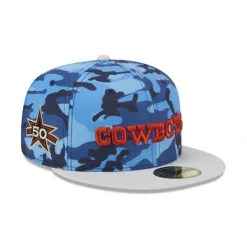 Clearance Dallas Cowboys Blue Camo 59FIFTY Fitted Hat - KTGCaps - Baseball caps for various teams, purchased online at a discount Caps