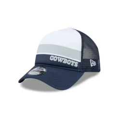 New Dallas Cowboys Color Block 9FORTY AFrame Trucker Snapback Hat - KTGCaps - Baseball caps for various teams, purchased online at a discount Caps