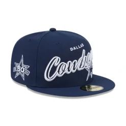 Outlet Dallas Cowboys Script Sided 59FIFTY Fitted Hat - KTGCaps - Baseball caps for various teams, purchased online at a discount Caps