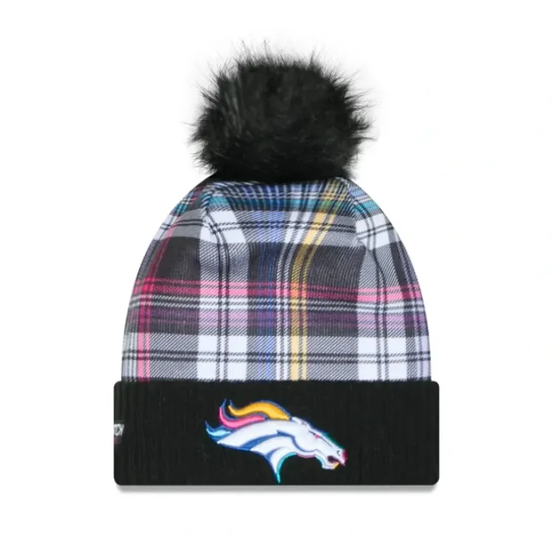 Discount Denver Broncos 2024 Crucial Catch Womens Pom Knit Hat - KTGCaps - Baseball caps for various teams, purchased online at a discount Caps