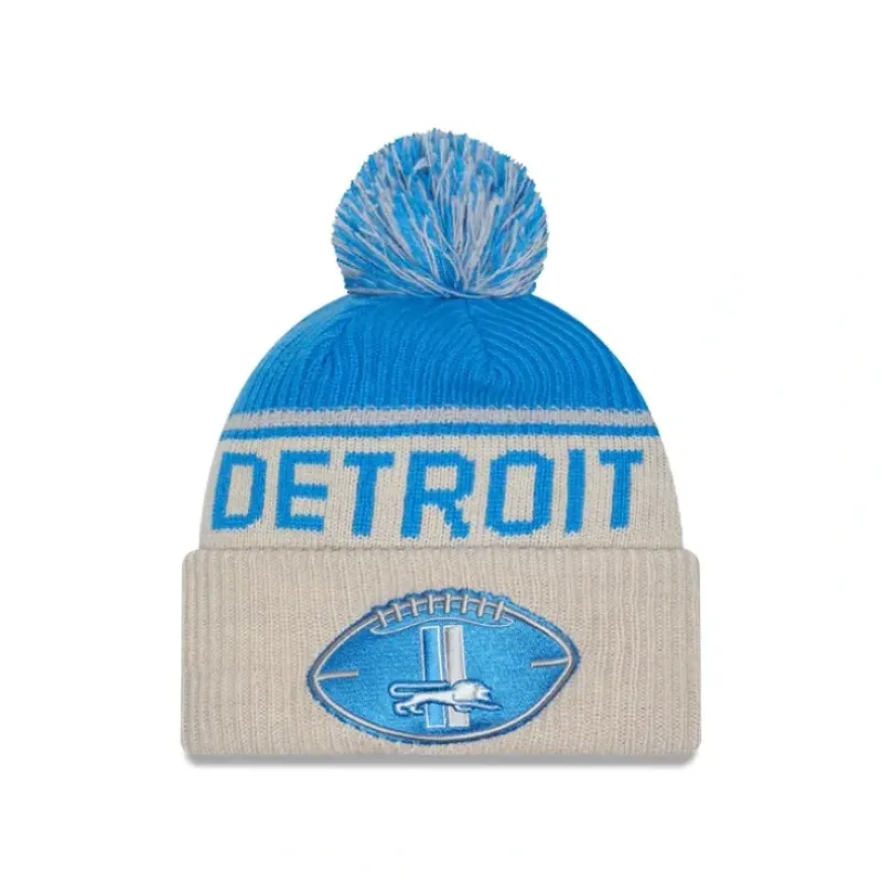 New Detroit Lions 2024 Cold Weather Historic Pom Knit Hat - KTGCaps - Baseball caps for various teams, purchased online at a discount Caps