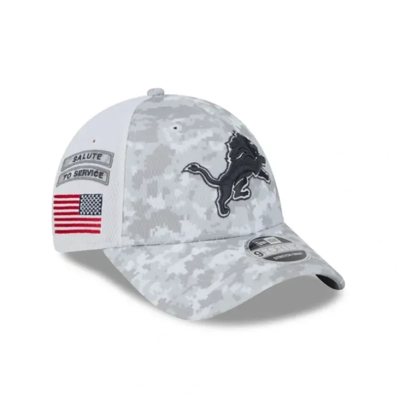 Flash Sale Detroit Lions 2024 Salute to Service 9FORTY StretchSnap Hat - KTGCaps - Baseball caps for various teams, purchased online at a discount Caps