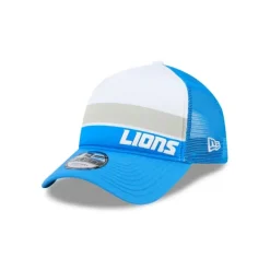Flash Sale Detroit Lions Color Block 9FORTY AFrame Trucker Snapback Hat - KTGCaps - Baseball caps for various teams, purchased online at a discount Caps