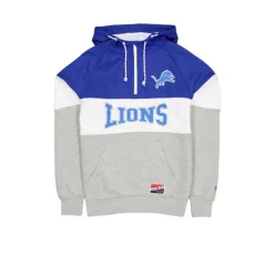 Fashion Detroit Lions Throwback Color Block Hoodie - KTGCaps - Baseball caps for various teams, purchased online at a discount Caps