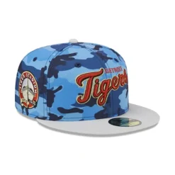 New Detroit Tigers Blue Camo 59FIFTY Fitted Hat - KTGCaps - Baseball caps for various teams, purchased online at a discount Caps