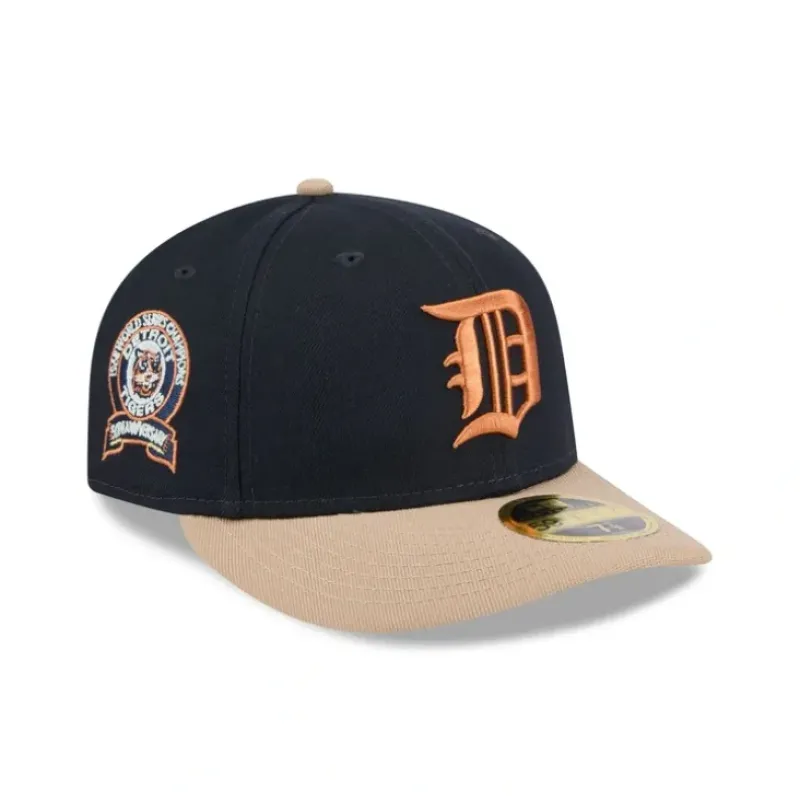 Clearance Detroit Tigers Blue Ivory Low Profile 59FIFTY Fitted Hat - KTGCaps - Baseball caps for various teams, purchased online at a discount Caps