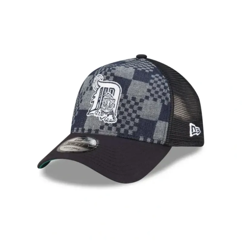 Fashion Detroit Tigers Patch Plaid Low Profile 59FIFTY Fitted Hat - KTGCaps - Baseball caps for various teams, purchased online at a discount Caps