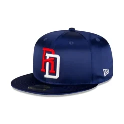 Cheap Dominican Republic Chrome Teal 59FIFTY Fitted Hat - KTGCaps - Baseball caps for various teams, purchased online at a discount Caps