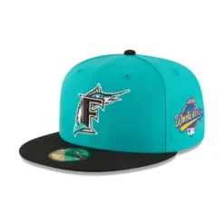Fashion Florida Marlins World Series Black Wool 59FIFTY Fitted Hat - KTGCaps - Baseball caps for various teams, purchased online at a discount Caps