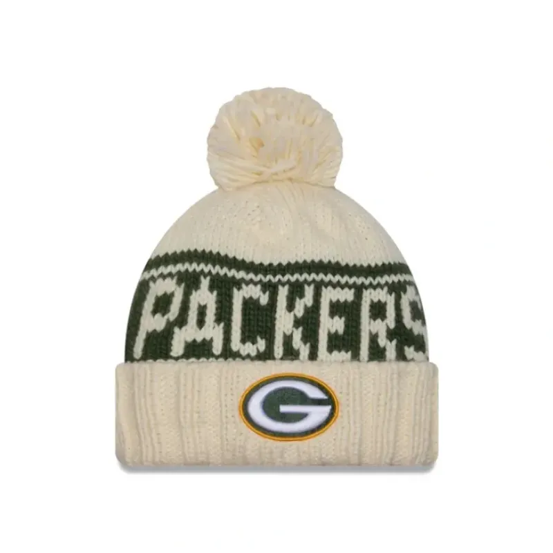 Flash Sale Green Bay Packers 2024 Cold Weather Chrome Pom Knit Hat - KTGCaps - Baseball caps for various teams, purchased online at a discount Caps