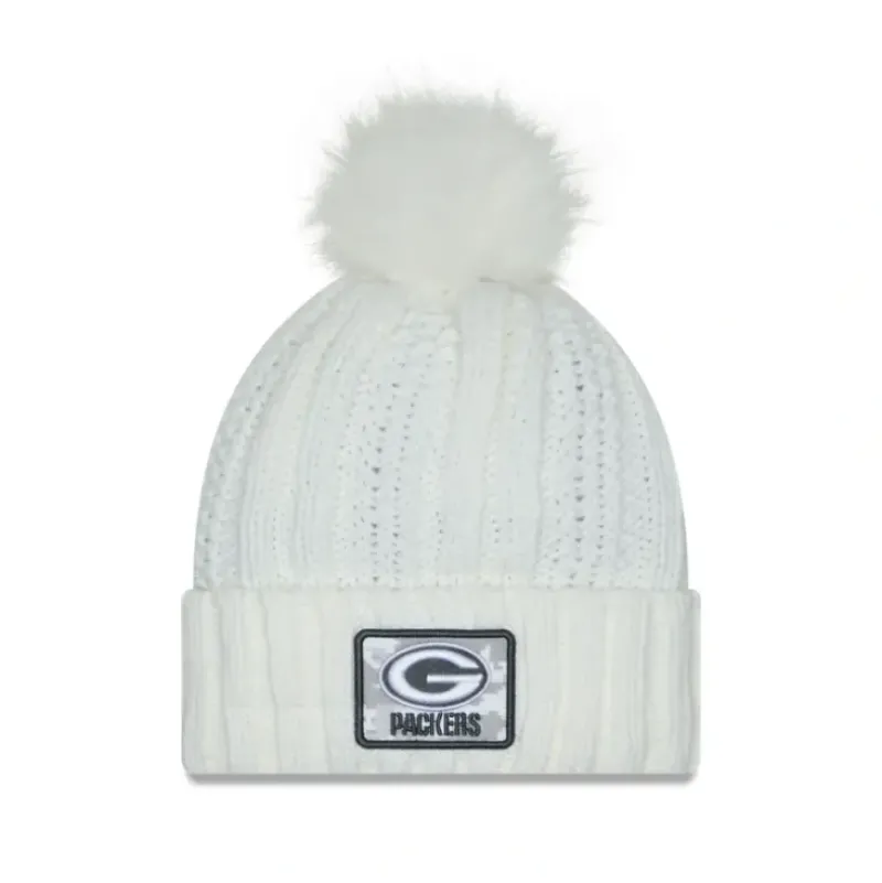 Sale Green Bay Packers 2024 Salute to Service Womens Pom Knit Hat - KTGCaps - Baseball caps for various teams, purchased online at a discount Caps