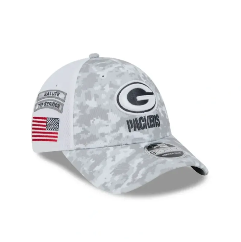 Fashion Green Bay Packers 2024 Salute to Service 9FORTY StretchSnap Hat - KTGCaps - Baseball caps for various teams, purchased online at a discount Caps