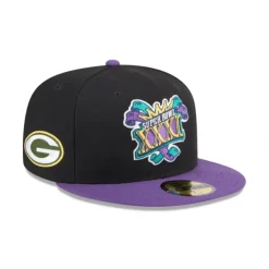 New Green Bay Packers Super Bowl Side Patch 59FIFTY Fitted Hat - KTGCaps - Baseball caps for various teams, purchased online at a discount Caps
