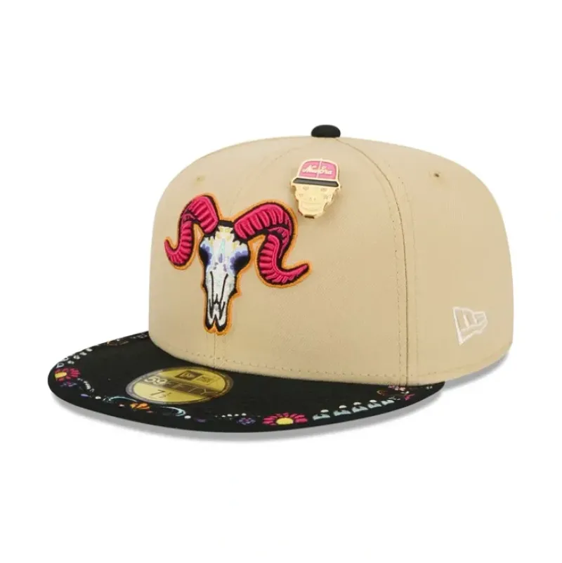 Clearance Hartford Yard Goats Skull Pin 59FIFTY Fitted Hat - KTGCaps - Baseball caps for various teams, purchased online at a discount Caps