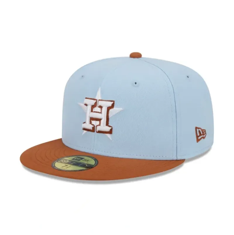 Outlet Houston Astros Color Pack Glacial Blue 59FIFTY Fitted Hat - KTGCaps - Baseball caps for various teams, purchased online at a discount Caps