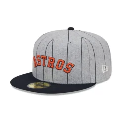 Best Sale Houston Astros Heather Pinstripe 59FIFTY Fitted Hat - KTGCaps - Baseball caps for various teams, purchased online at a discount Caps
