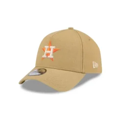 Clearance Houston Astros Logo Essentials Khaki 9FORTY AFrame Snapback Hat - KTGCaps - Baseball caps for various teams, purchased online at a discount Caps