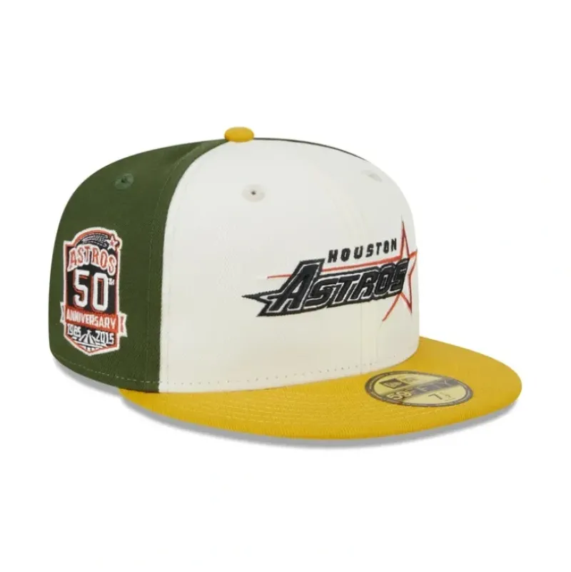 Hot Houston Astros Two Tone Honey 59FIFTY Fitted Hat - KTGCaps - Baseball caps for various teams, purchased online at a discount Caps