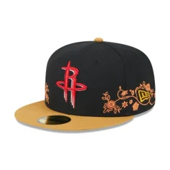Flash Sale Houston Rockets Floral Vine 59FIFTY Fitted Hat - KTGCaps - Baseball caps for various teams, purchased online at a discount Caps