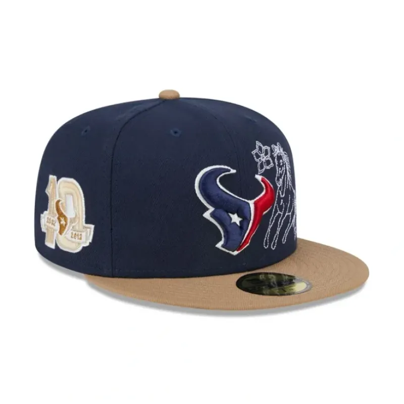 Fashion Houston Texans Western Khaki 59FIFTY Fitted Hat - KTGCaps - Baseball caps for various teams, purchased online at a discount Caps
