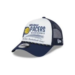 Outlet Indiana Pacers 2024 Rally Drive White 9FORTY AFrame Trucker Hat - KTGCaps - Baseball caps for various teams, purchased online at a discount Caps
