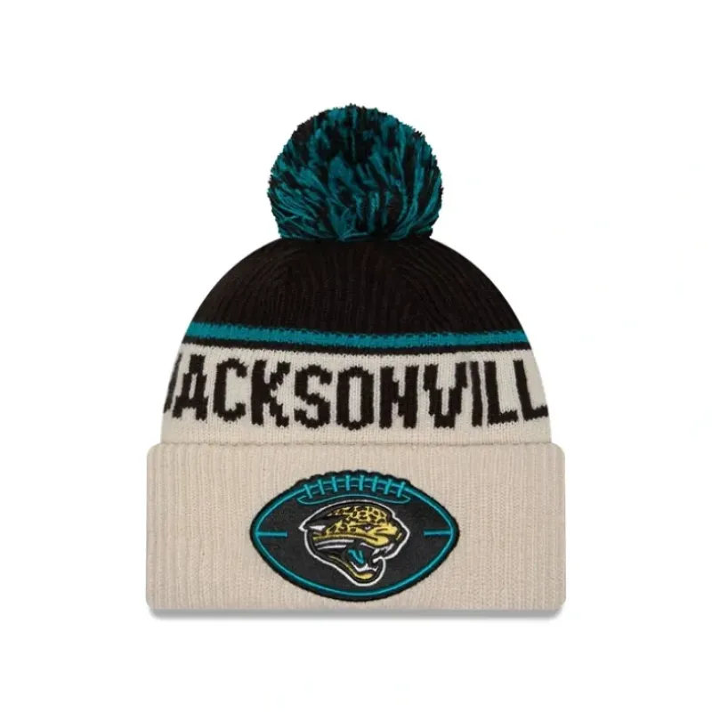 Store Jacksonville Jaguars 2024 Cold Weather Historic Pom Knit Hat - KTGCaps - Baseball caps for various teams, purchased online at a discount Caps