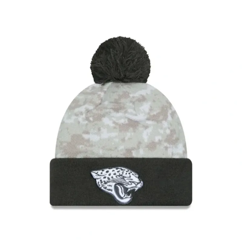 New Jacksonville Jaguars 2024 Salute to Service Pom Knit Hat - KTGCaps - Baseball caps for various teams, purchased online at a discount Caps
