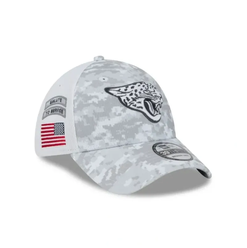 Cheap Jacksonville Jaguars 2024 Salute to Service 39THIRTY Stretch Fit Hat - KTGCaps - Baseball caps for various teams, purchased online at a discount Caps
