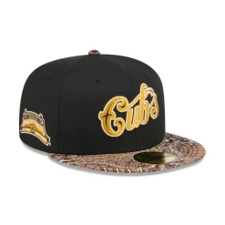 Outlet Just Caps Jacquard Visor Chicago Cubs 59FIFTY Fitted Hat - KTGCaps - Baseball caps for various teams, purchased online at a discount Caps