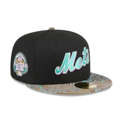 Best Sale Just Caps Jacquard Visor New York Mets 59FIFTY Fitted Hat - KTGCaps - Baseball caps for various teams, purchased online at a discount Caps