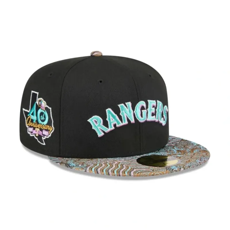 Discount Just Caps Jacquard Visor Texas Rangers 59FIFTY Fitted Hat - KTGCaps - Baseball caps for various teams, purchased online at a discount Caps
