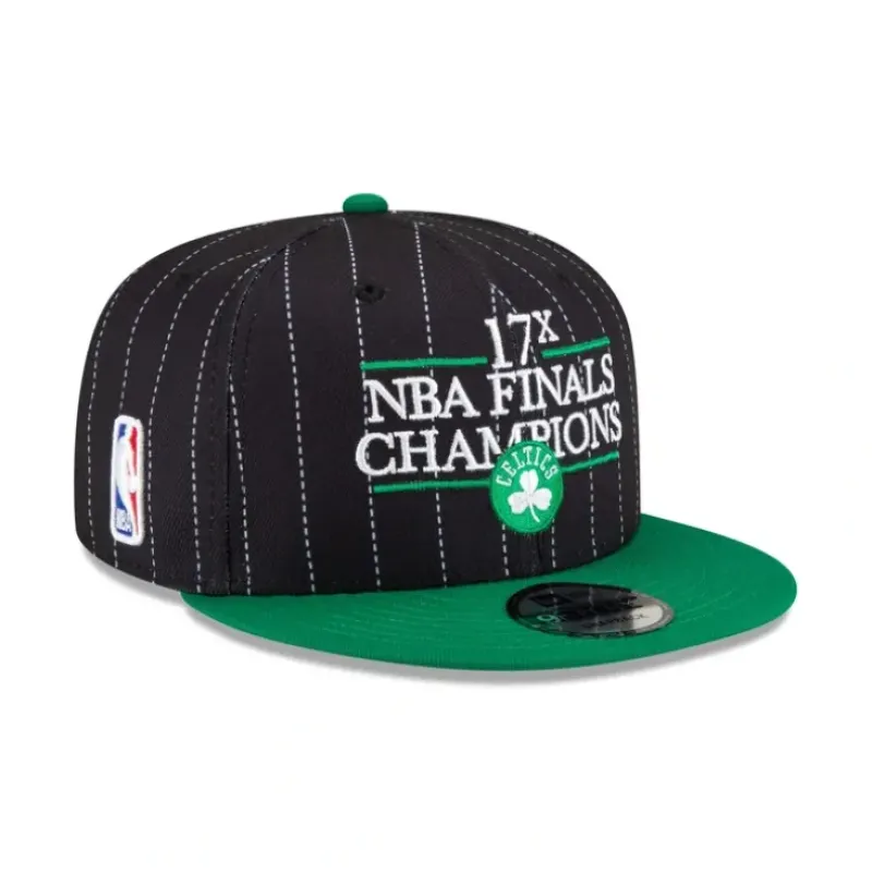 Cheap Just Caps NBA Champion Pinstripe Boston Celtics 9FIFTY Snapback Hat - KTGCaps - Baseball caps for various teams, purchased online at a discount Caps