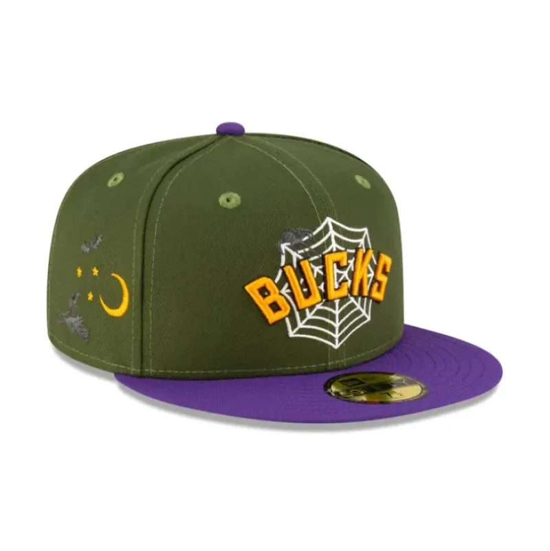 Discount Just Caps Spider Web Milwaukee Bucks 59FIFTY Fitted Hat - KTGCaps - Baseball caps for various teams, purchased online at a discount Caps
