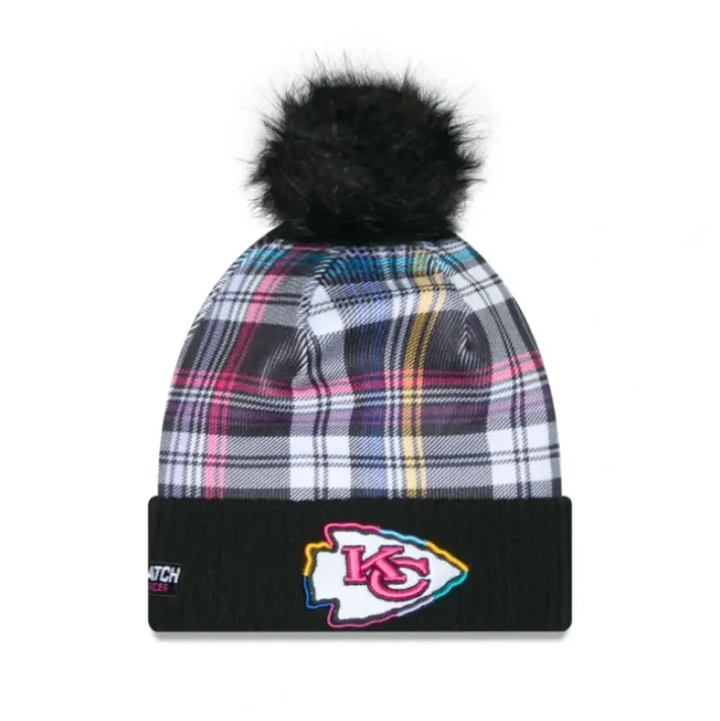New Kansas City Chiefs 2024 Crucial Catch Womens Pom Knit Hat - KTGCaps - Baseball caps for various teams, purchased online at a discount Caps