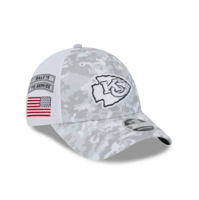 Best Sale Kansas City Chiefs 2024 Salute to Service 9FORTY StretchSnap Hat - KTGCaps - Baseball caps for various teams, purchased online at a discount Caps