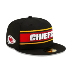 New Kansas City Chiefs 2024 Sideline Black 59FIFTY Fitted Hat - KTGCaps - Baseball caps for various teams, purchased online at a discount Caps
