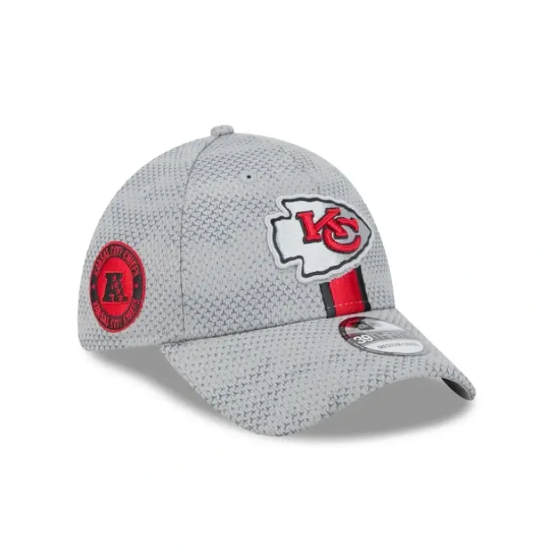 Flash Sale Kansas City Chiefs 2024 Sideline Gray 39THIRTY Stretch Fit Hat - KTGCaps - Baseball caps for various teams, purchased online at a discount Caps
