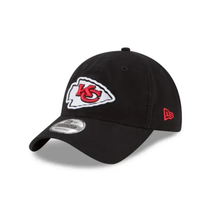 Fashion Kansas City Chiefs Core Classic Black 9TWENTY Adjustable Hat - KTGCaps - Baseball caps for various teams, purchased online at a discount Caps