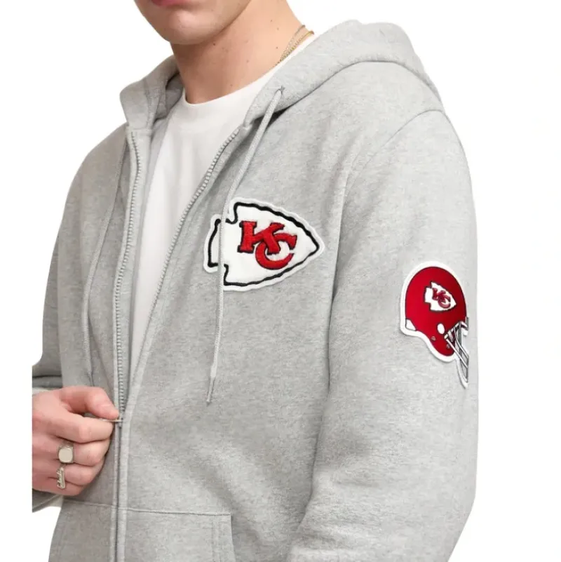 Best Kansas City Chiefs Gray Logo Select FullZip Hoodie - KTGCaps - Baseball caps for various teams, purchased online at a discount Caps