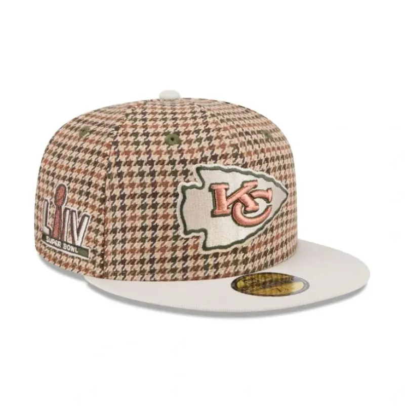 Outlet Kansas City Chiefs Houndstooth 59FIFTY Fitted Hat - KTGCaps - Baseball caps for various teams, purchased online at a discount Caps