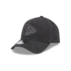 Flash Sale Kansas City Chiefs Logo Essentials Black 9FORTY AFrame Snapback Hat - KTGCaps - Baseball caps for various teams, purchased online at a discount Caps