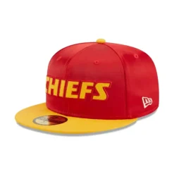 Outlet Kansas City Chiefs Satin 59FIFTY Fitted Hat - KTGCaps - Baseball caps for various teams, purchased online at a discount Caps