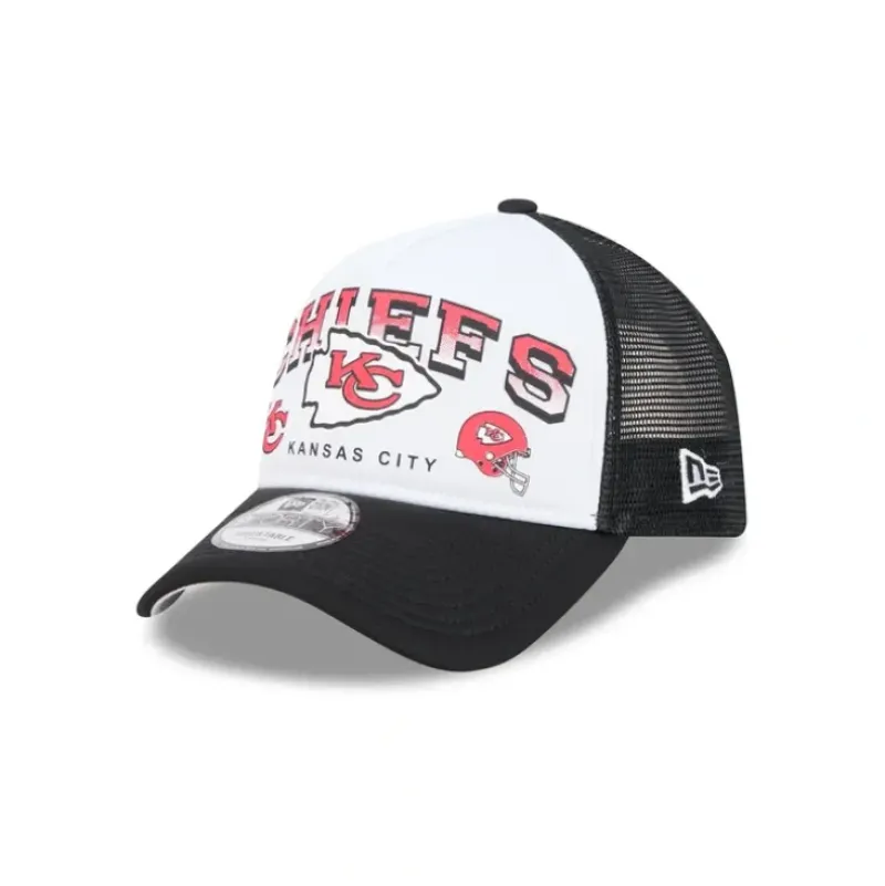Store Kansas City Chiefs Sport Classics 9FORTY AFrame Trucker Hat - KTGCaps - Baseball caps for various teams, purchased online at a discount Caps