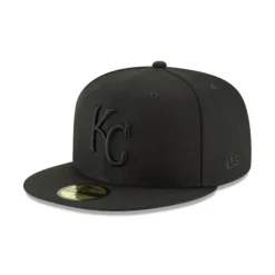 Discount Kansas City Royals Blackout Basic 59FIFTY Fitted Hat - KTGCaps - Baseball caps for various teams, purchased online at a discount Caps