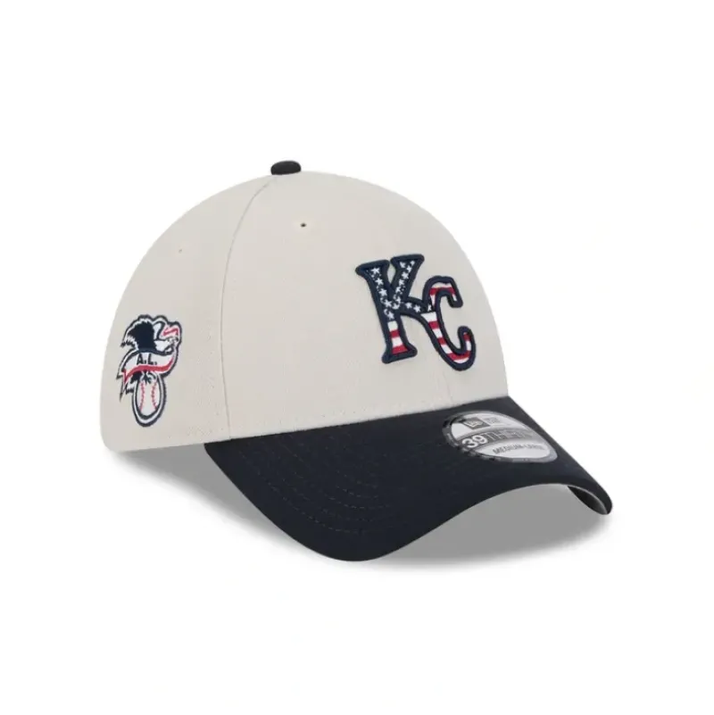 Shop Kansas City Royals Independence Day 2024 39THIRTY Stretch Fit Hat - KTGCaps - Baseball caps for various teams, purchased online at a discount Caps